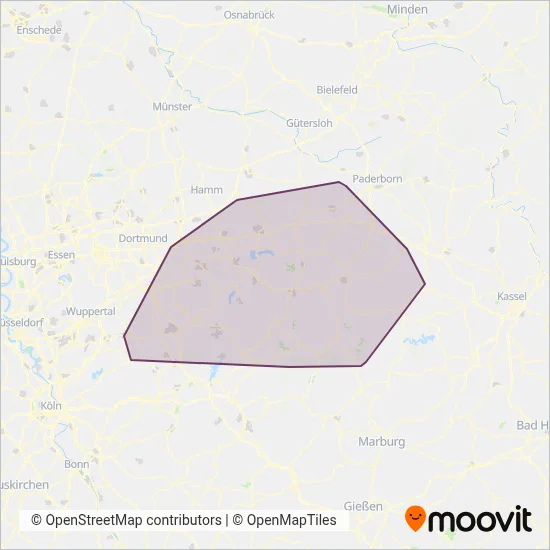 WB Westfalen Bus GmbH Verbundsgebiet