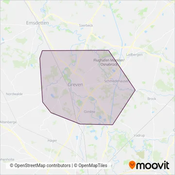 Kraftverkehr Münsterland; C. Weilke GmbH & Co KG coverage area map