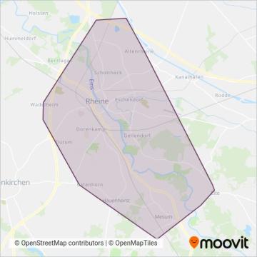 Схема покрытия компании Stadtwerke Rheine GmbH