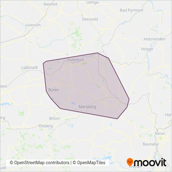 DB Ostwestfalen-Lippe-Bus Verbundsgebiet