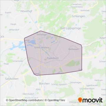 Схема покрытия компании PaderSprinter