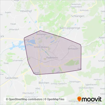 Схема покрытия компании PaderSprinter