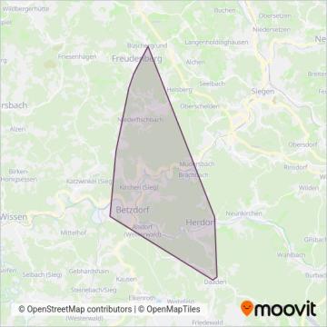 Схема покрытия компании Westerwaldbus