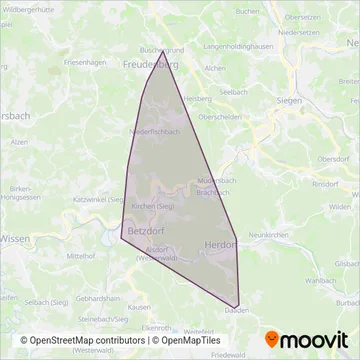 Схема покрытия компании Westerwaldbus