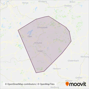 Verkehrsbetriebe Westfalen-Süd coverage area map