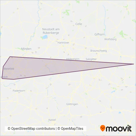 GBN-moBiel-Stadtbahn (Bus) coverage area map