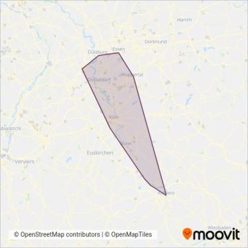 Схема покрытия компании SEV NX Schienenersatzverkehr National Express Rail GmbH