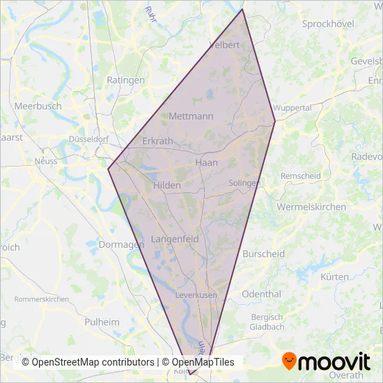 DB Regio AG NRW coverage area map