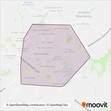 Empresa Cruz Araraquara coverage area map