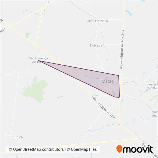 Viação Paraty Ltda (Matão) coverage area map