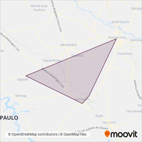 Empresa Cruz (Suburbanas) coverage area map