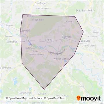 Zagrebački Električni (Bus) coverage area map