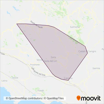 Area coperta dal servizio di Trenitalia (Bus)