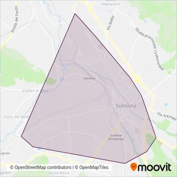 Trasporti Urbani Sulmona coverage area map