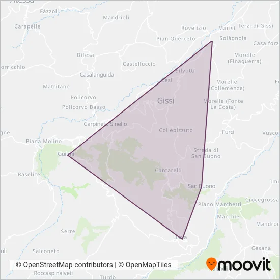 Area coperta dal servizio di Di Giacomo Bus