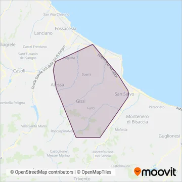 Area coperta dal servizio di Autoservizi Cerella