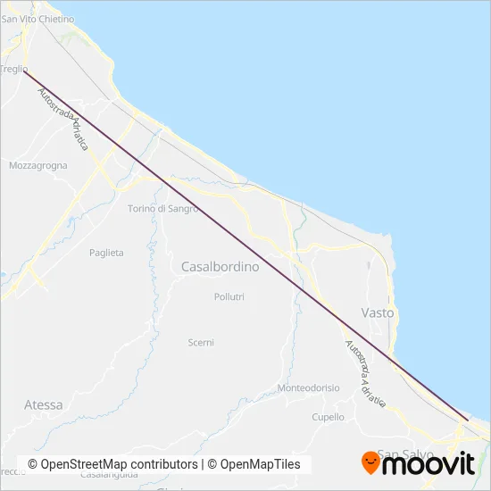 Area coperta dal servizio di Di Carlo Bus