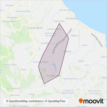 Area coperta dal servizio di Autolinee Casciato