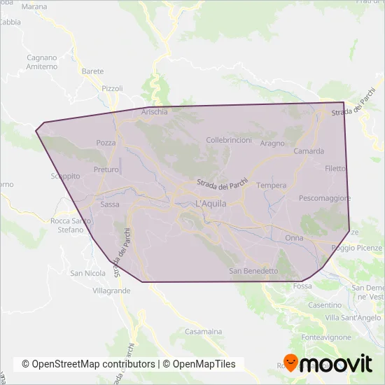 Area coperta dal servizio di AMA L'Aquila