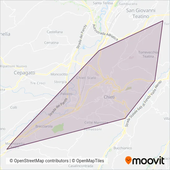 Area coperta dal servizio di La Panoramica