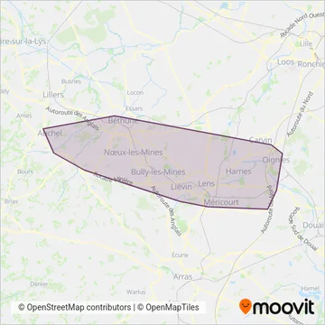 Tadao | Lignes Bulles (BHNS) coverage area map