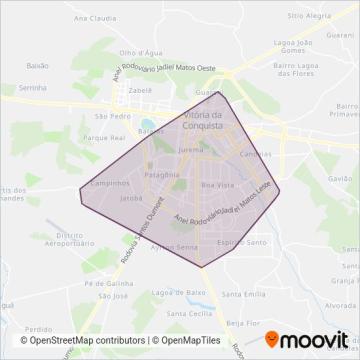 Mapa da área de cobertura da Atlântico