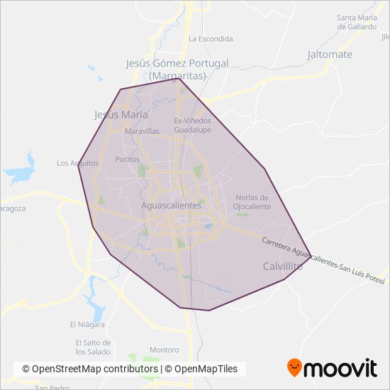 Coordinación General de Movilidad coverage area map