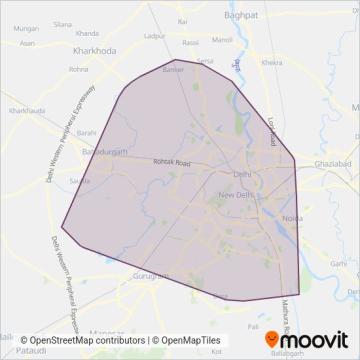 Delhi Integrated Multi-Modal Transit System Ltd. coverage area map