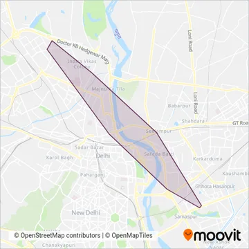 DMRC Feeder Bus coverage area map
