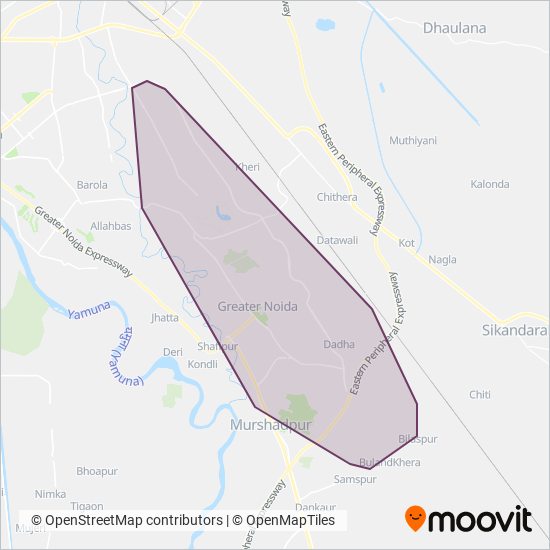 UPSRTC Greater Noida City Bus Services coverage area map