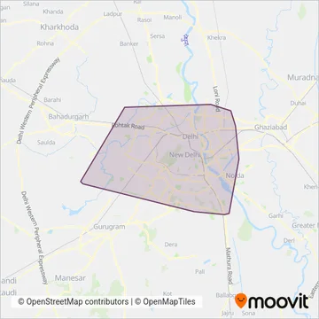 DTC DEVI Bus Service (Delhi Electric Vehicle Interconnector Scheme) coverage area map