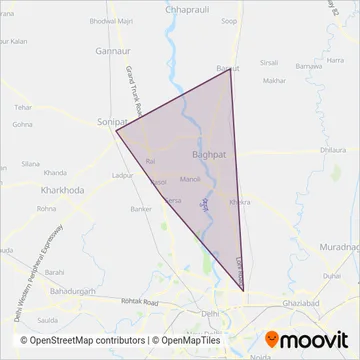 DTC Intercity Bus coverage area map