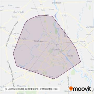 Delhi Transport Corporation  (DTC) coverage area map