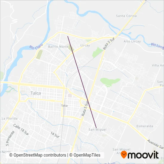 Mapa del área de cobertura de Agt Linea 6 Armonía