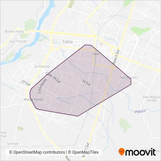 Agt Lineas 2 y 3 coverage area map
