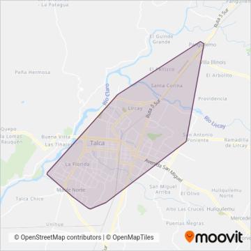 Mapa del área de cobertura de Abate Molina Ltda