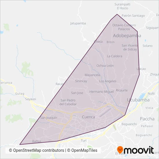 Mapa del área de cobertura de RICAURTESA S.A.
