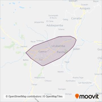 Mapa del área de cobertura de COMTRANUTOME S.A.