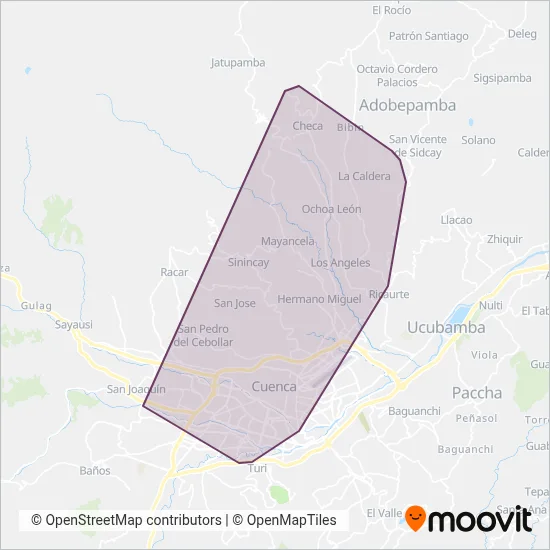 Mapa del área de cobertura de UNCOMETRO S.A.