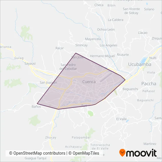 Mapa del área de cobertura de SIT