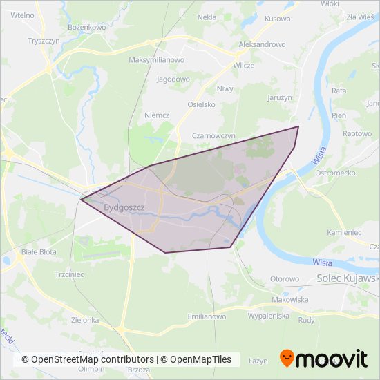 ZDMiKP Bydgoszcz coverage area map