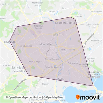 TAM (Tram) coverage area map