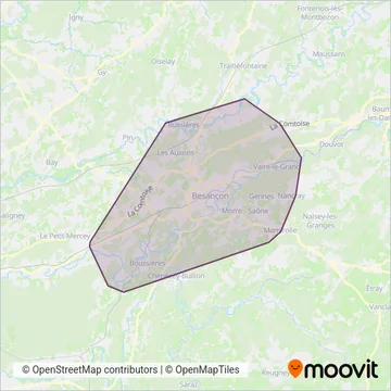 Ginko (Bus) coverage area map