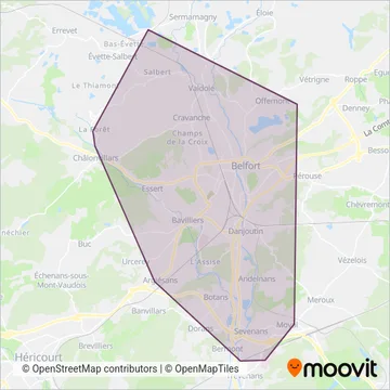 OPTYMO urbain coverage area map