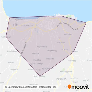 ΚΤΕΛ χάρτης κάλυψης περιοχής