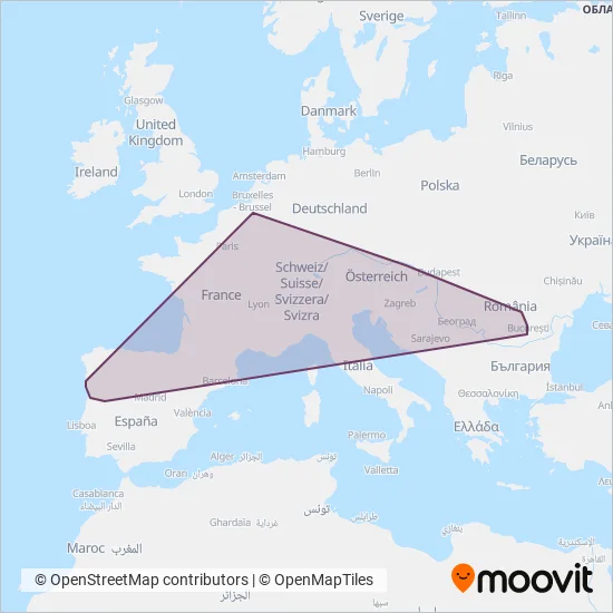 FlixBus coverage area map