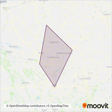 Chemins de Fer Luxembourgeois coverage area map