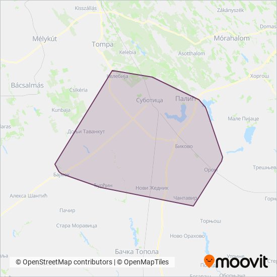 Subotica Trans mapa pokrivenosti