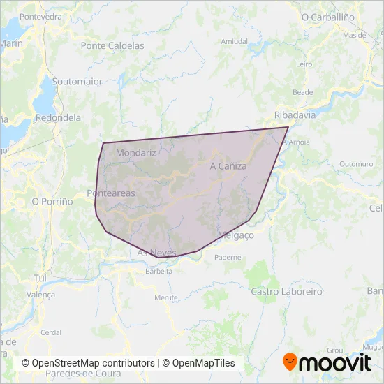 Mapa del área de cobertura de Empresa Ojea