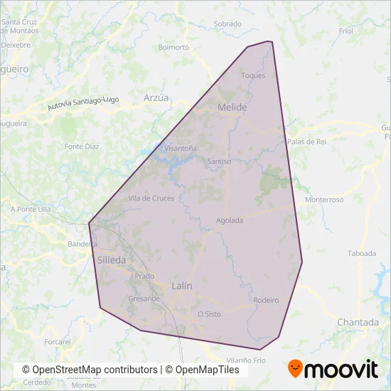 Autocares Meijide coverage area map
